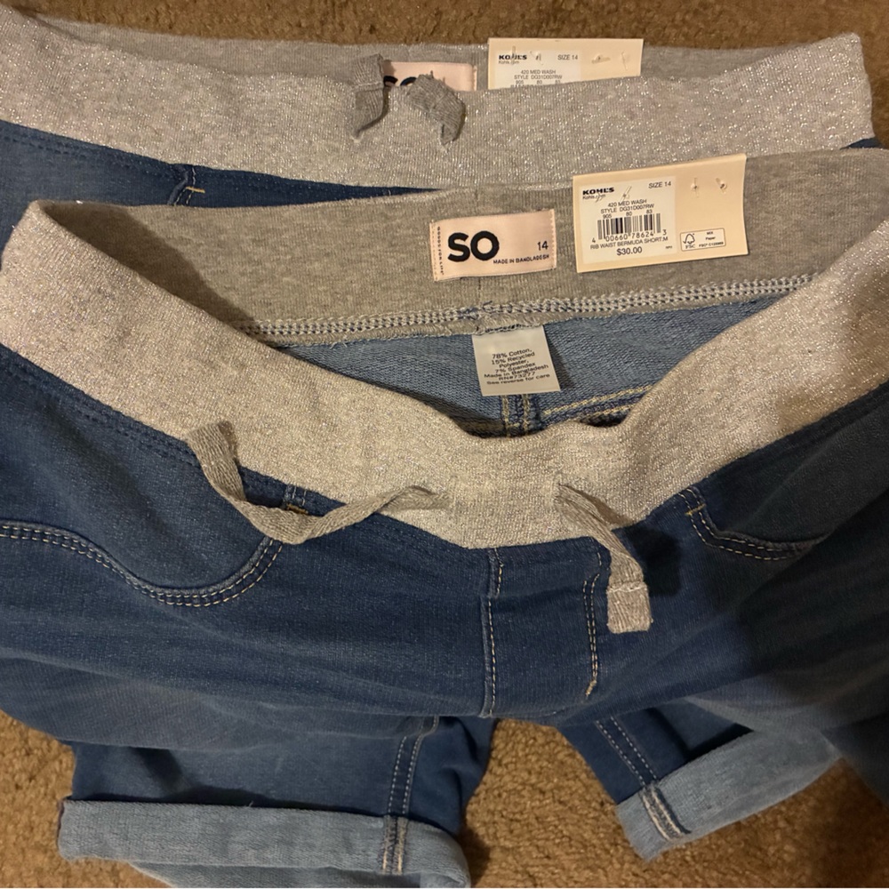 SO brand Mid rise Rib waist Big Girls Bermuda Shorts - Picture 3 of 6